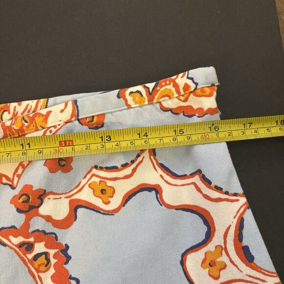 J. McLaughlin Size 12 Mid-rise Slim Fit Dixie Pants Blue Paisley Preppy Coastal - Picture 10 of 11